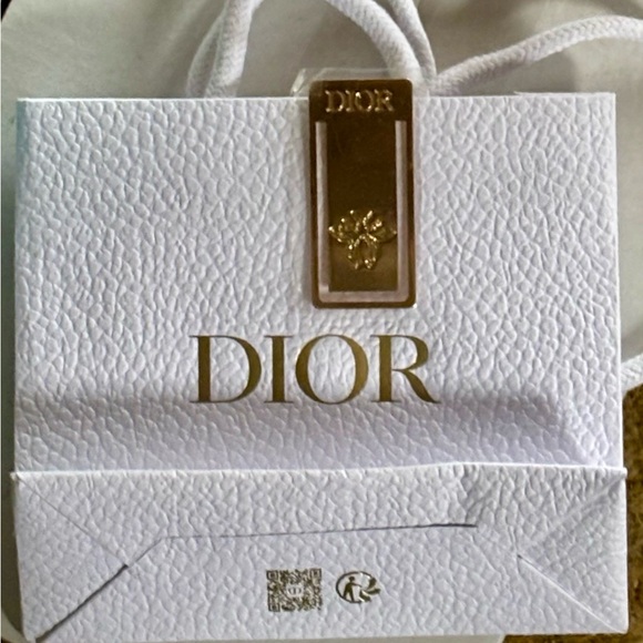 Dior Accessories - Christian Dior Gold Clip/Bookmark with Bee Design & Dior White w/ Gold Bag! New.